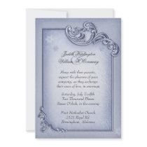 Elegant Blue Winter Wedding Invitation