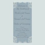 Elegant Blue with White Swirls Wedding rack cards
