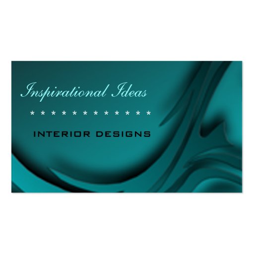 Elegant Blue Zebra Print Business Card (front side)
