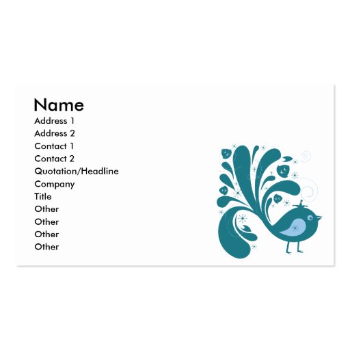 elegant bluebird business card (front side)