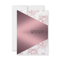 ELEGANT BLUSH WEDDING BELLS RSVP INVITE