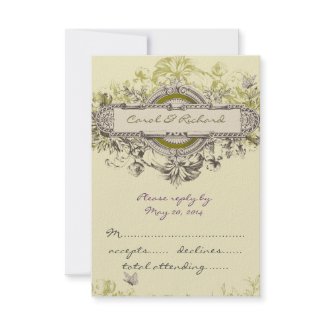 Elegant Botanical RSVP Cards for Square Invites invitation