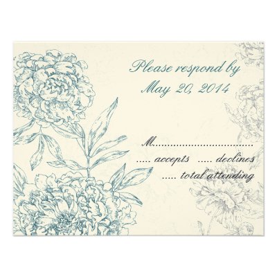 Elegant Botanical Wedding RSVP Cards Jade Cream Custom Announcement