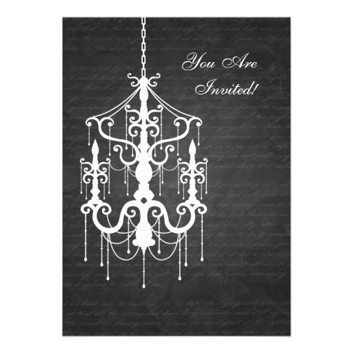 Elegant Bridal Shower Chandelier Black Custom Invitations