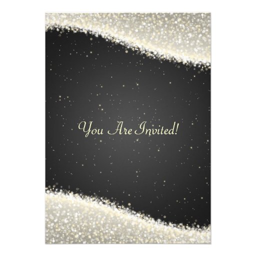 Elegant Bridal Shower Dazzling Sparkles Black Announcements