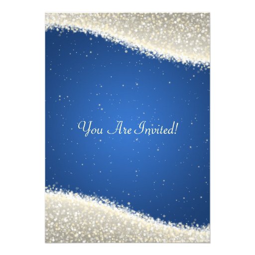 Elegant Bridal Shower Dazzling Sparkles Blue Card