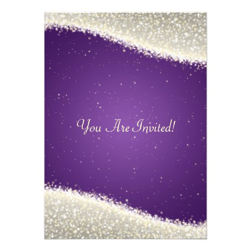 Elegant Bridal Shower Dazzling Sparkles Purple Card