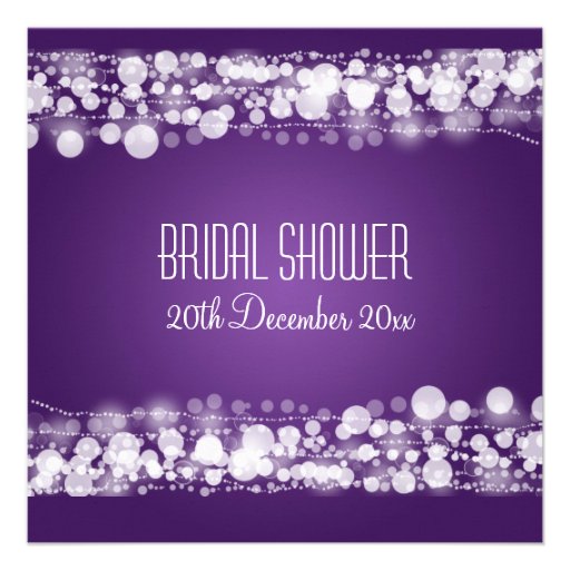 Elegant Bridal Shower  Dotted Purple Personalized Announcement