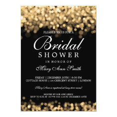   Elegant Bridal Shower Gold Lights 5x7 Paper Invitation Card