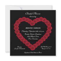 Elegant Bridal Shower Invitation Bridal Rose Heart