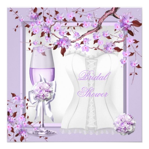 Elegant Bridal Shower Lavender Purple Lilac 4b Custom Invites