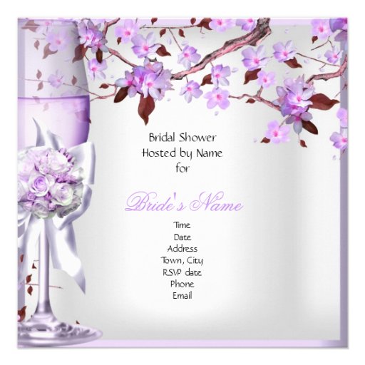 Elegant Bridal Shower Lavender Purple Lilac 4b Custom Invites