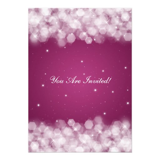 Elegant Bridal Shower Party Sparkle Pink Berry Personalized Invitations