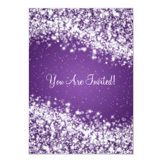   Elegant Bridal Shower Sparkling Wave Purple 5x7 Paper Invitation Card