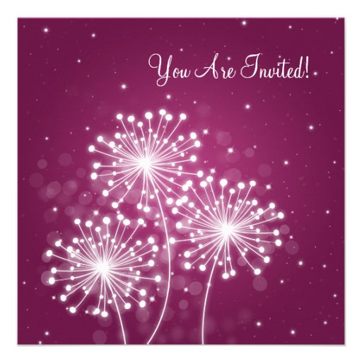 Elegant Bridal Shower Summer Sparkle Merlot Pink Announcements