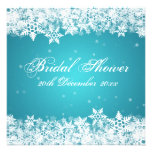 Elegant Bridal Shower Winter Snowflakes Blue Custom Invites