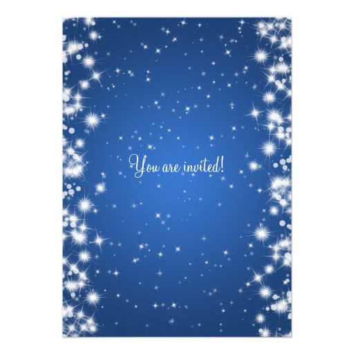 Elegant Bridal Shower Winter Sparkle Blue Invite