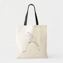 Elegant Bride and Groom Silhouette Template Bag
