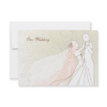 Elegant Bride and Groom Wedding RSVP Cards Personalized Invite