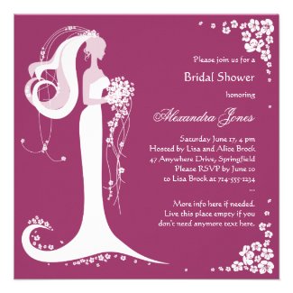 Elegant Bride Bridal Shower Party Announcement