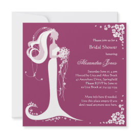 Elegant Bride Bridal Shower Party Announcement invitation