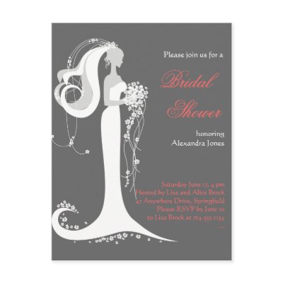 Elegant Bride Bridal Shower Party Invitation 6 post card