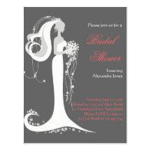 Elegant Bride Bridal Shower Party Invitation 6 Post Card