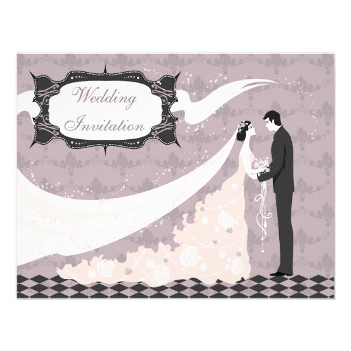 Elegant Bride & Groom Vector Wedding Announcement