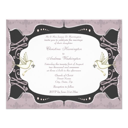 Elegant Bride & Groom Vector Wedding Announcement