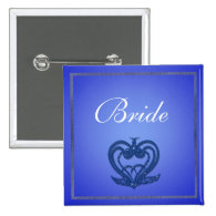 Elegant bride / groom wedding button