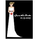 bride in gown wedding card