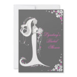 Elegant Bride Pink Flowers Bridal Shower Party Ann Custom Announcement