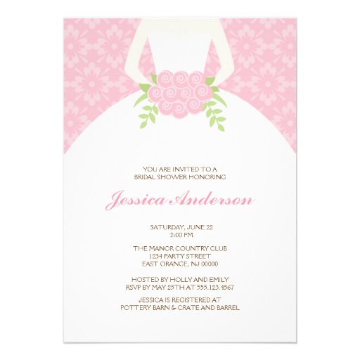 Elegant Bride {pink} Personalized Invitation