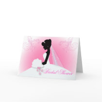 Elegant bride silhouette Bridal Shower Card