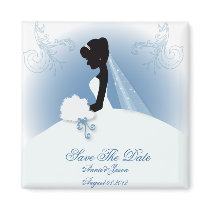 Elegant Bride Silhouette Wedding Favor Magnets