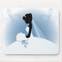 Elegant Bride Silhouette Wedding Favor Mousepads