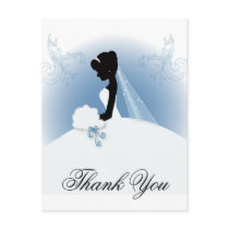 Elegant Bride Silhouette Wedding Favor Postcards