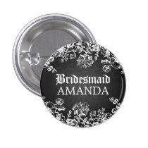 Elegant Bridesmaid Favor Victorian Flourish Black buttons