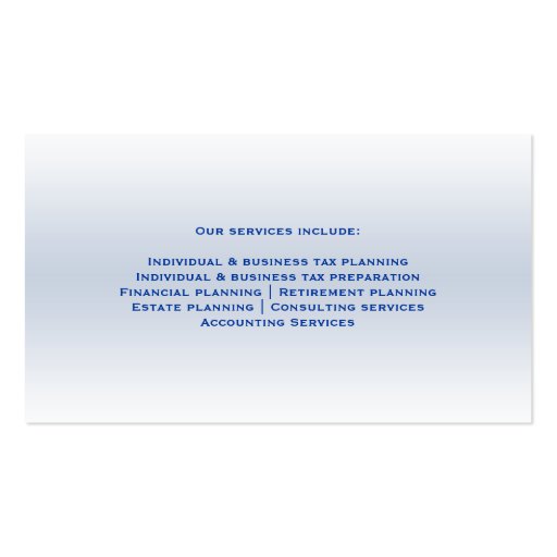 Elegant Bright Accounting Business Card (back side)