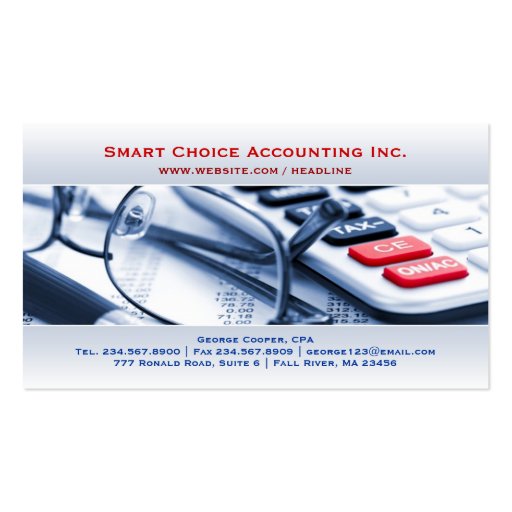 Elegant Bright Accounting Business Card (front side)