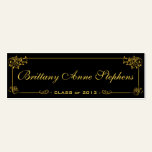 Elegant Bright Gold Graduation Name Card Insert business cards