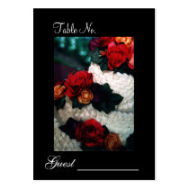 Elegant Bright Rose Cake Wedding Table Place Card Business Card Template