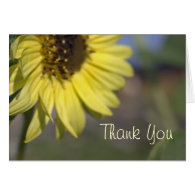 Elegant, bright summer yellow sunflower thank you card