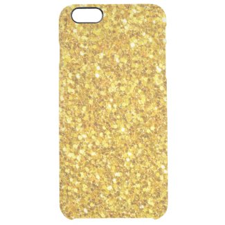 Elegant Bright Yellow Glitter Pattern Uncommon Clearly™ Deflector iPhone 6 Plus Case