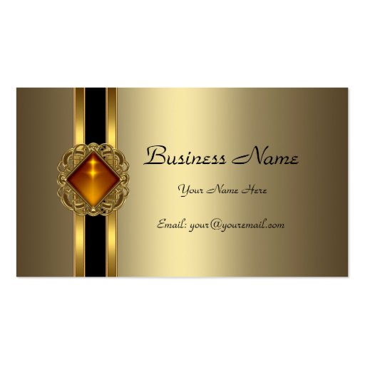 Elegant Bronze Gold Black Amber jewel Business Card (front side)