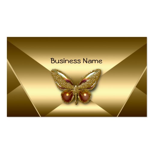 Elegant Bronze Gold Butterfly Jewel Business Card
