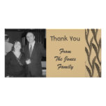 elegant brown biege Thank You Customized Photo Card