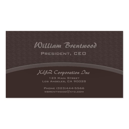 elegant brown curve business card (front side)