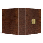 Elegant Brown Faux Alligator Binder