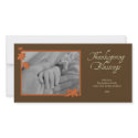 Elegant brown orange falling leaves Thanksgiving photocard